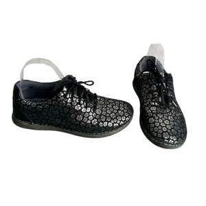 Alegria Sneakers Essence Night Poppy Black & Silver Size 39 Size 9 US Lace Up